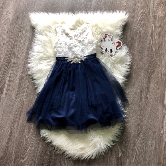 Rare Editions Other - Rare Editions Metallic Lace Dress with Tulle